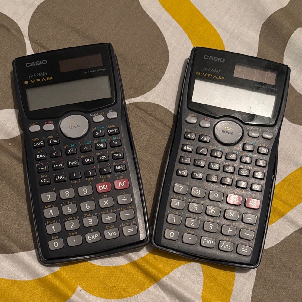 Casio fx-991MS Dual Black Scientific Calculators USED